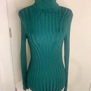 White House Black Market Teal Turtleneck Sweater
